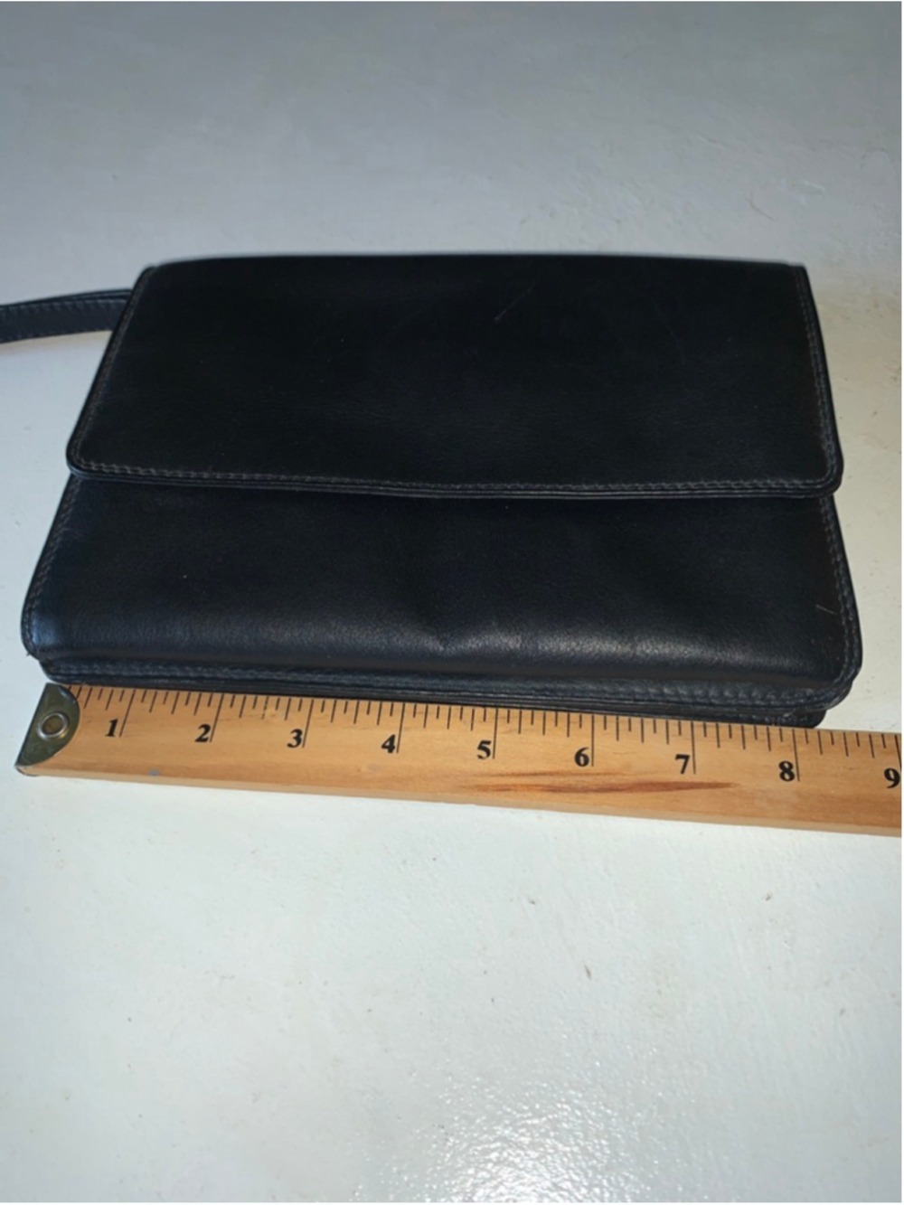 Women's Black Leather Clutch Wristlet Derek Alexander - Picture 6 of 11